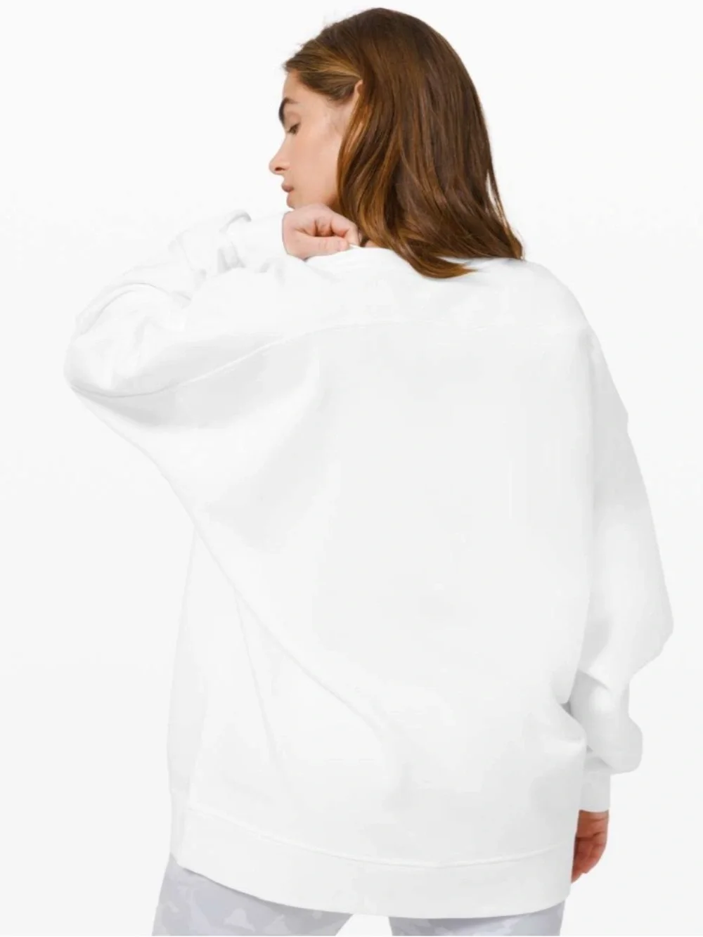 Lululemon Perfectly Oversized Crew Cotton Terry Sweatshirt Crewneck White Large